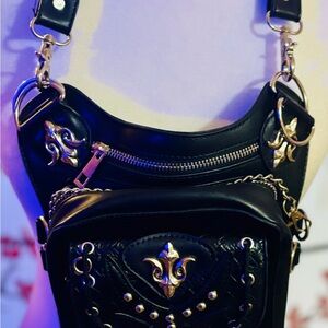 Black Leather Shoulder Bag